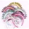 Party Decoration Happy Birthday Girl pannband Blingbling Glitter Tiara Crown With Tassel Decor for Kids and Adts Supplies Pink Sier Go Dhji9