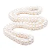 Design 10-11mm 82 cm perle d'eau douce blanche grand pain cuit à la vapeur perles rondes collier de perles chaîne de pull bijoux de mode 276Q