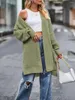 Women's Knits 2023 Autumn And Winter Women Solid Color Loose Long-Sleeved Front Slit Sweater For With Pockets Casual Jacket