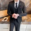 Polos masculinos terno de negócios casual de três peças formal coreano magro homem noivo casamento