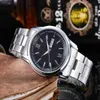 High quality luxury fashion watch with quartz movement display week and calendar steel strap minimalistic style men's watch2958