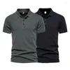 Polos Masculinos Verão Homens Camisa Polo de Manga Curta T-shirt Business Casual S Cor Sólida Tops Plus Size