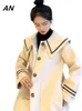 Mélanges de laine pour femmes automne hiver Version coréenne manteau en laine col marin manteau mi-long veste rue tunique chaude Trench manteau veste femme 230922
