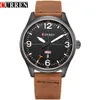CURREN Simple style Calendar Casual Men Watches Leather Strap Male Clock Fashion Business Quartz Week Display Wrist Watch319w