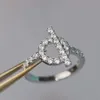 H Family Full Diamond Pig Nose Ring Small Q Diamond Women's V Gold Thicked Plating 18K Rose Gold Small Design Fashion Style