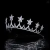 Hårklipp Shining Star Zircon Bridal Crown Bride Wedding Accessories stjärnor Tiaras Headdress Jewelry HQ0352