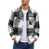 T-shirts pour hommes Automne Chaud Plaid Manteau Épaissi Chemise Revers Simple Boutonnage Mode Casual Wildcats Coupe-Vent 5XL Hiver Femmes