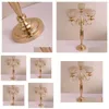 Party Decoration 10st 75 cm Tall Table Centerpiece Acrylic Gold 5 Arms Crystal Wedding Candelabra Candle Holder Supply Drop Delivery Otm7z