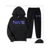 Männer Herren T-Shirts 23 Trainingsanzug Nake Tech Trapstar Track Anzüge Hoodie Europa Amerikanische Basketball-Fußball Rugby Zwei-Keule mit Langzeit Dhbuw U3J7