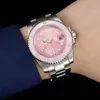 wristwatches 2813 automatic mechanical watches ceramic pink large window calendar folding buckle sapphire glass star business hand251R