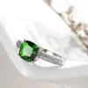 12 Pcs Luckyshine Holiday gift Square emerald Gemstone 925 Sterling Silver Plated Weddiing Rings Europe popular Cz Zircon Rings NE232s