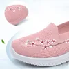 Women Mesh Sneakers Kleid atmungsaktive Komfort Blumenmutter Schuhe weiche Feste Farbe Fashion Schuhe Frauen Leichtes Za D32A