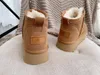 Women Thick Sole Snow Boot Winter Woman Chestnut Fur Fluffy Warm Ankle Cotton Boots