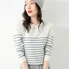 Pulls pour femmes Haute Qualité Mode Stripe Printemps Automne Femmes Tricoté Vêtements Pull Cachemire Laine O Cou Lâche Pull Grace Kintswear 230923