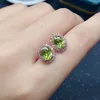 Oorknopjes Klassiek 925 zilver Peridot voor kantoorvrouw 5 mm 7 mm natuurlijke massieve sieraden