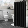 シャワーカーテンモダンな黒いシャワーカーテン防水布地ソリッドカラーバスバス浴室のバス浴槽大きな広い入浴カバー12フック230923