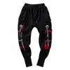 Mäns byxor Herrlastbyxor Casual Hip Hop Hit Color flera fickor byxor Streetwear Ribbons Techwear Sweatpants 230922