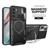 Motorola Moto G Pure Power Play Stylus 4G 5G 2023 G71 5G One Edge 20 30 Pro Ultra Armor Case Magnetic Car Holder Metal Ringスライドカメラレンズ保護カバーケース