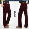 Męskie spodnie Corduroy Casual Pants Wyściełana prosta rurka szeroka sprężyna jesień męskie spodnie sznurka