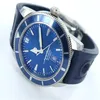 New Superocean Heritage 46mm A17320 Blue Dial Mens Mechanical Automatic Watch Rubber Mens Sport Wrist Watches318I