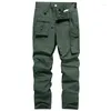 Men's Pants Jumpsuit Loose Straight Multi Pocket Casual Outdoor Sports Durable Elastic Comfortable
