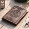 Notitieblokken 1pcs A6 Creatief draagbaar Vintage Patroon PU-leer Notitieboek Dagboek Kladblok Briefpapier Cadeau voor studenten Leraren Journaling 230923