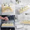 Present Wrap Transparent Cake Roll Packaging Box med handtag miljövänlig klar plastostost Bakning Swiss Roll1 Drop Delivery Home GA OTL7D