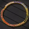 Neue Mode personalisierte Gold Bling bunte Diamant Tennis Ketten Armbänder Herren Hiphop Schmuck für Männer Frauen Weihnachtsgeschenke for250I