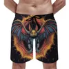 Męskie spodenki na desce nietoperza Gothic Mystic Hawaii Beach Short Pants Sportswear Szybki suchy wzór Pływające pnie