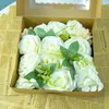 Dekorative Blumen, künstliche Blumen, Geburtstag, Valentinstag, Geschenkbox, DIY, Hochzeit, Braut hält Bündel, Heimdekoration