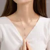 Chains 925 Sterling Silver Tassel Droplet Necklace For Women's Fashion And Minimalist Temperament Y-shaped Adjustable Neckchain Jewelry