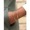 Bangle Women Gold Color Stainless Steel Cuff Bracelet Chic Jewelry Wristband Plain Slip Stacking Gift to Young Girls 230922