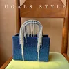 Sacos de noite Tassel Box Bucket Bag Strass Bolsa Mulheres Verão Diamantes Quadrados Ombro Embreagem Sliver Bolsa