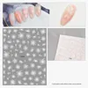 Aufkleber Abziehbilder 1 Blatt 3D Nail Art Aufkleber Weiße Blume Märchen DIY Transfer Dekoration Maniküre Werkzeuge 230922