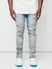 Jeans pour hommes Mode Déchiré Pour Hommes À La Mode Slim Peinture Artisanat Denim Crayon Pantalon Rue Hipster Pantalon Mâle Vêtements XSXL 230923