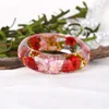 Bracelet en résine de fleurs séchées, véritable fleur à l'intérieur du bracelet, bijoux cadeaux pour femmes et amis, 230923