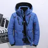 Homens para baixo parkas marca jaqueta masculino inverno pato branco com capuz ao ar livre multi bolsos grosso quente acolchoado casaco de neve 230923