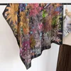 Scarves High-end Elegant Women Exquisite Sintra Garden Print Quality Plain Satin Silk Hand-rolled Edge Large Square Scarf Shawl