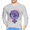 Men's Hoodies Floral Radical Feminist Power Fist Purple Watercolor Sweatshirt For Men Women Feminism Flowers