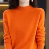 Suéteres femininos 100 Merino Wool Cashmere Sweater Mulheres de malha gola alta manga comprida pullovers outono inverno roupas quentes jumper tops 230922