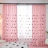 Tenda Cartoon Blackout per neonate Camera da letto Ricamato 3D Pink Love Heart Lusso Bambini Finestra Tende Soggiorno M057H 230923