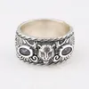 S925 Retro Sterling Silber eingelegter Tigerkopf Ring Trend Hip Hop Männer und Frauen Paar Schmuck gift225c