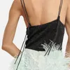 Kvinnors tankar 23SS Spring Summer Metallic Jacquard Sticked Bodysuit Yarn Camisole Top