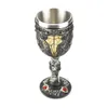 Wine Glasses Gothic Goblet 3D Viking Stainless Steel Resin Skull Dragon Claw Skeleton Spine Whiskey Cup Glass for Halloween 230923