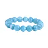 Nuovo arrivo fatto a mano in rilievo Donna Larimar Pietra Bracciale gioielli 10MM Rotondo Larimar Bracciale per uomo Braccialetti di cristallo blu279o