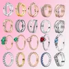 Cluster Rings Style Product Original Design Logo 925 Sterling Silver Rose Gold Emerald Par Ring Diy Charm Girl Gift Luxury