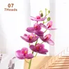 Flores decorativas látex artificial borboleta orquídea impressão 3d tamanho grande 7/11 cabeças falso phalaenopsis toque real decoração de casa de casamento