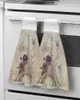 Towel Vintage Eiffel Tower Flowers Butterfly Hand Bathroom Supplies Soft Absorbent Kitchen Accessories Cleaning Dishcloths