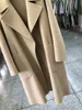 Women's Wool Blends Camel Double Sided 100Wool Coat Women Korean Fashion Loose With Belt Winter Jacket 2023 Autumn 230922