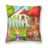 Pillow Vibrant Cartoon Rabbits Family Pattern Square Throw Case Home Decorative Double Side Printed Cover For Car